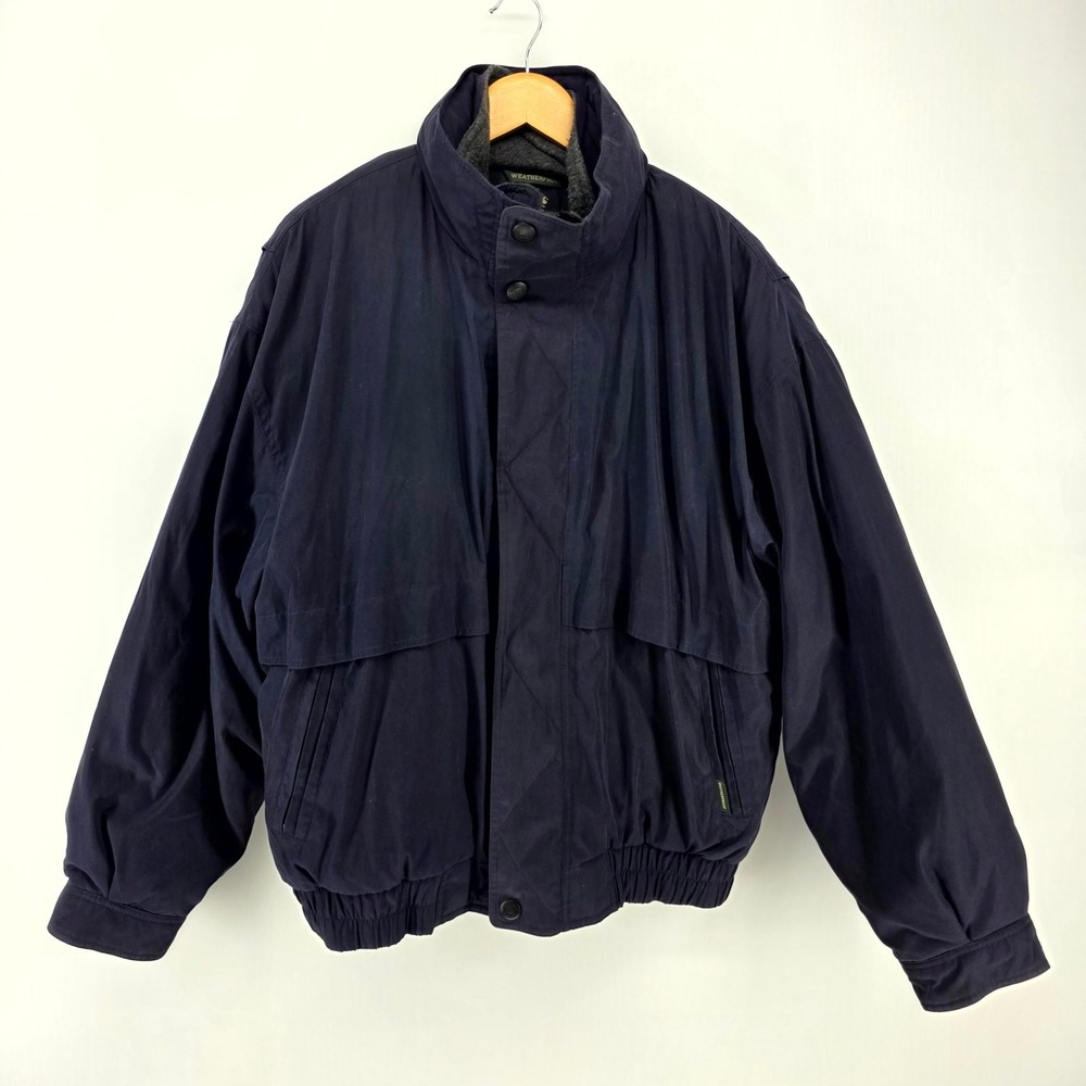 Weatherproof Bomber Jacket Mens XL Navy Blue Fleece Lined Insulated Winter Coat